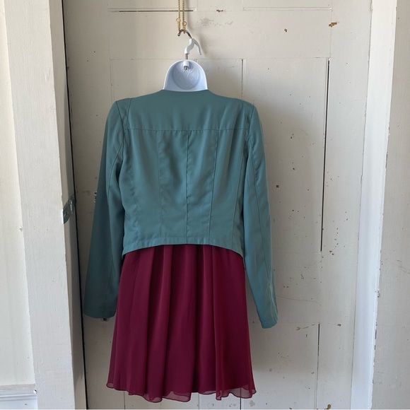 Very J Turquoise Open Waterfall Blazer Jacket - Picture 5 of 14